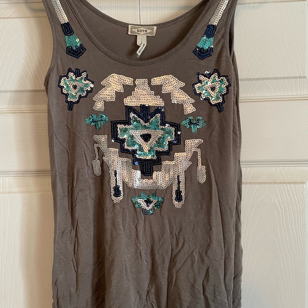 Sequins Aztec design tank top